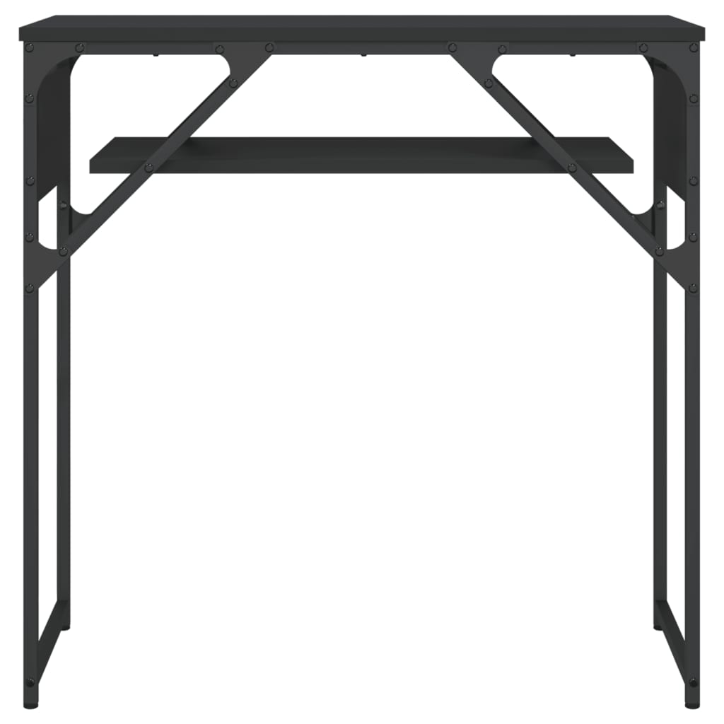 vidaXL Konsolinis staliukas su lentyna, juodas, 75x30x75cm, mediena