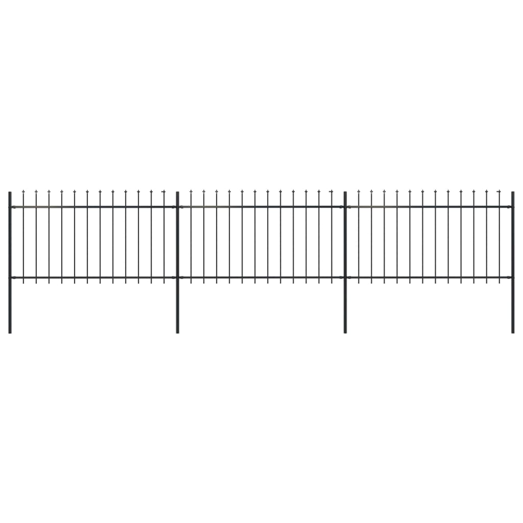 vidaXL Sodo tvora su iečių viršugal., juoda, 5,1x1m, plienas