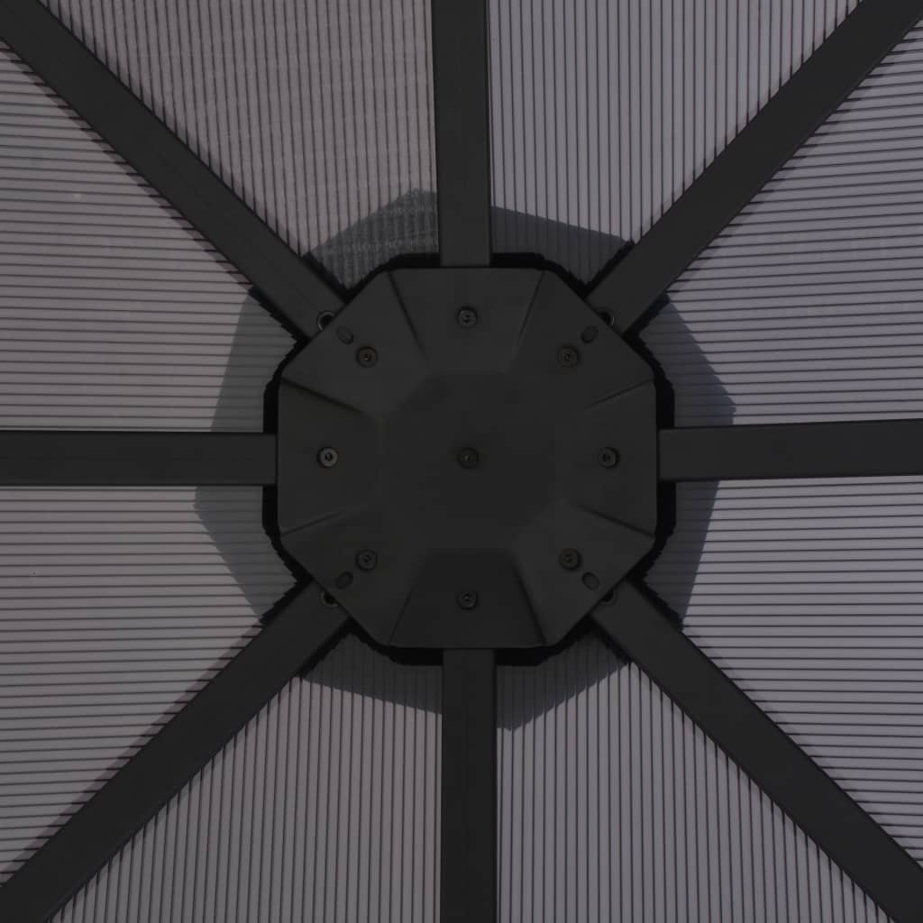 vidaXL Pavėsinė su stogu, juoda, 3x3m, aliuminis