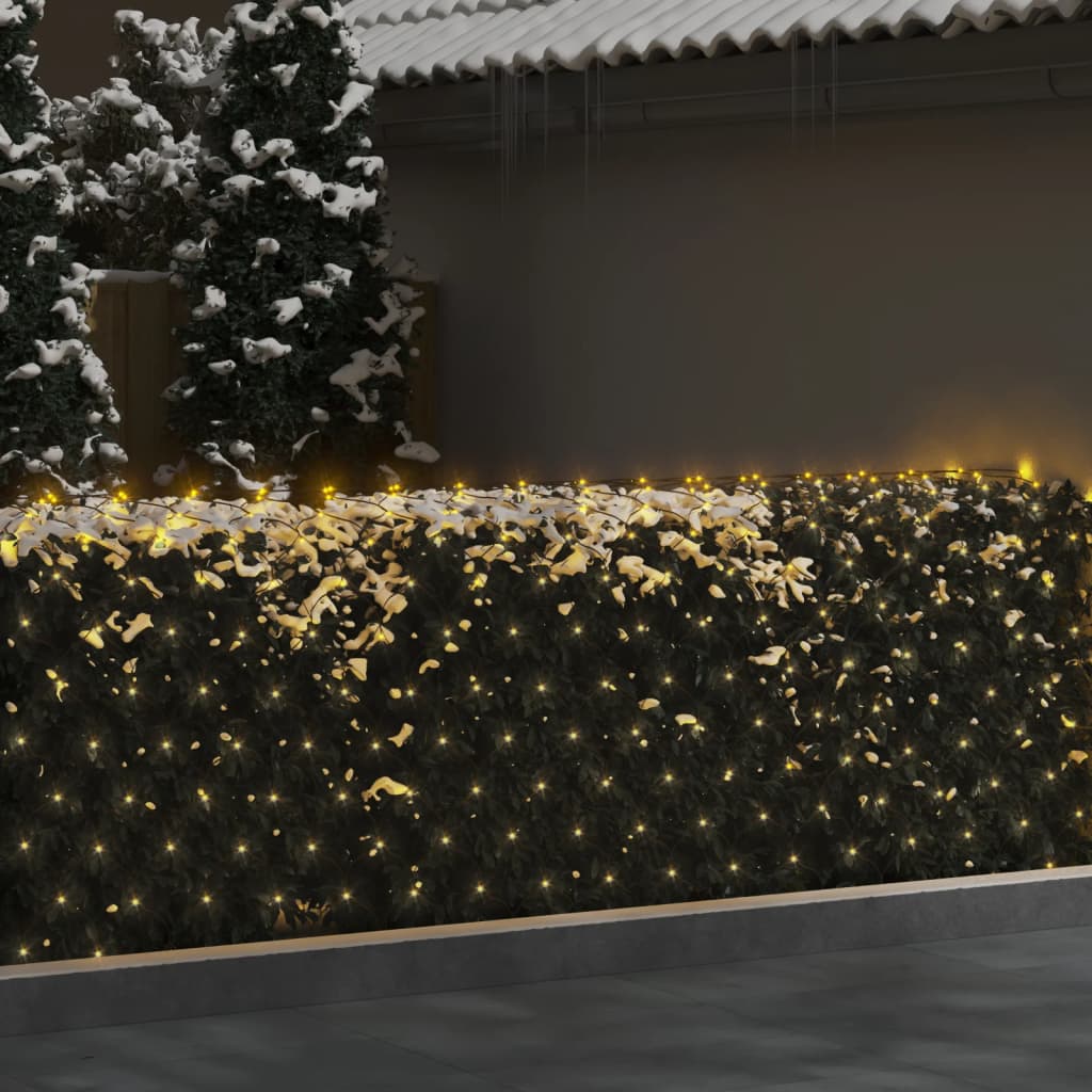 vidaXL Kalėdinių lempučių tinklas, 3x2m, 204 šiltos baltos LED