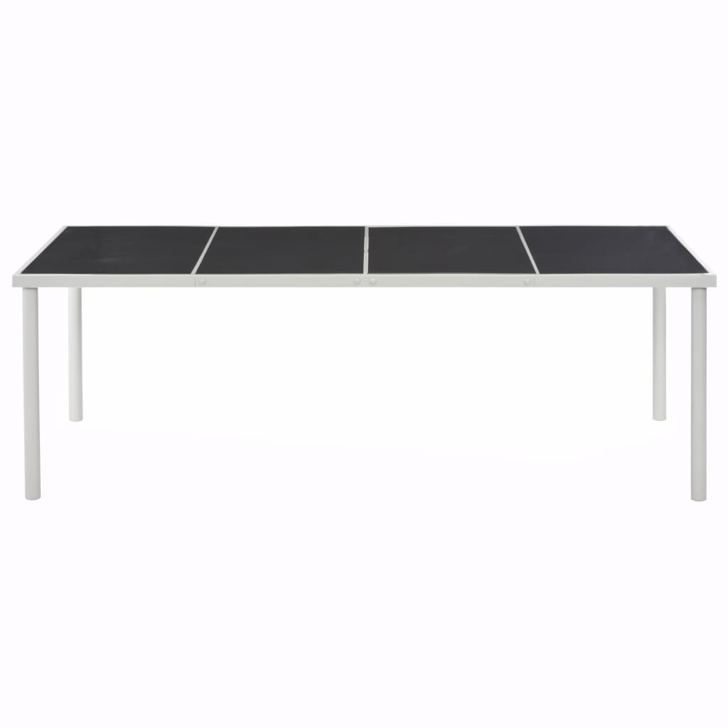 vidaXL Sodo stalas, juodas, 220x90x74,5cm, plienas