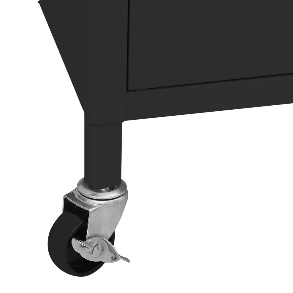 vidaXL Sandėliavimo spintelė, juodos spalvos, 60x35x56cm, plienas