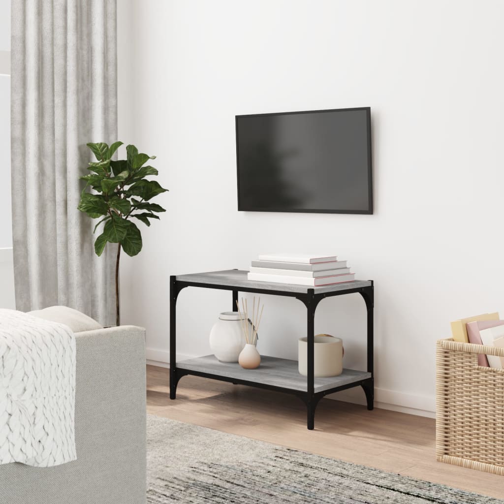 vidaXL TV spintelė, pilka ąžuolo, 60x33x41cm, mediena ir plienas