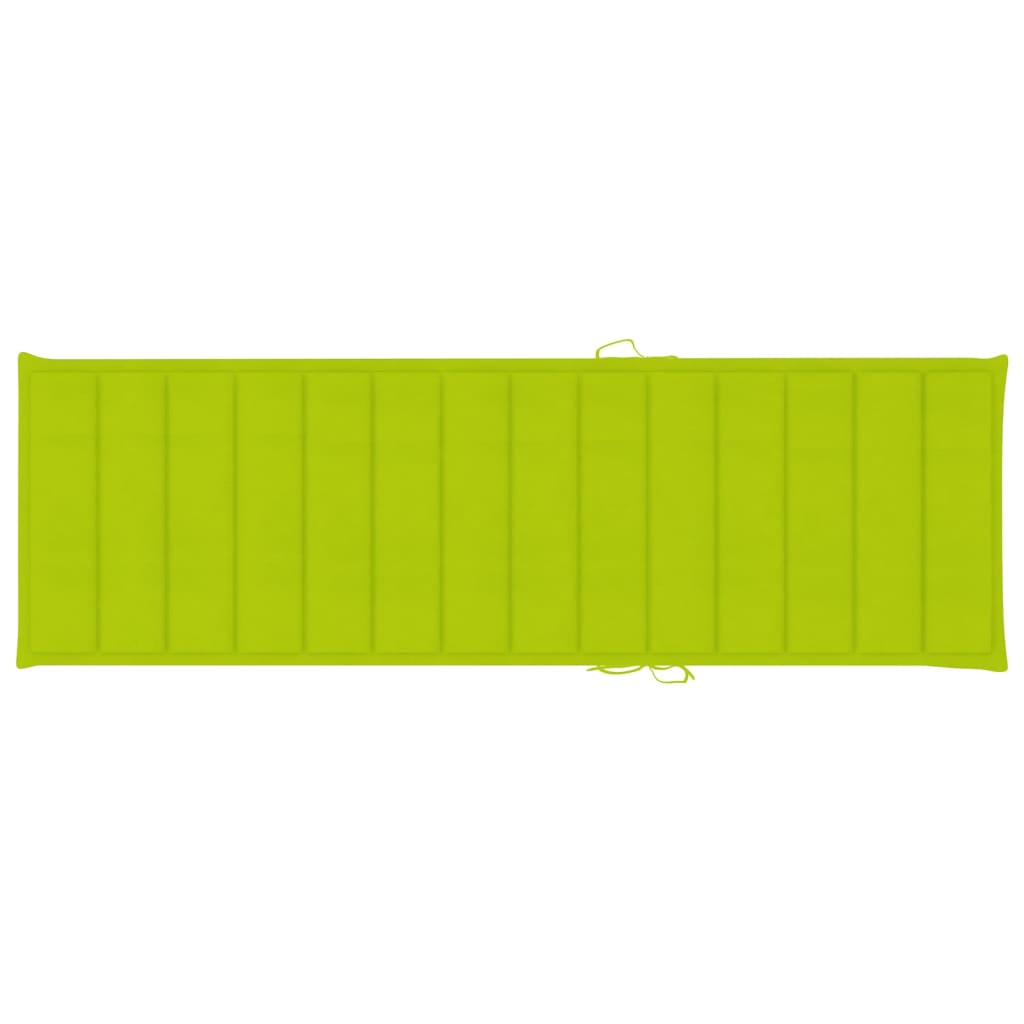 vidaXL Saulės gultas su šviesiai žaliu čiužinuku, impregnuota pušis