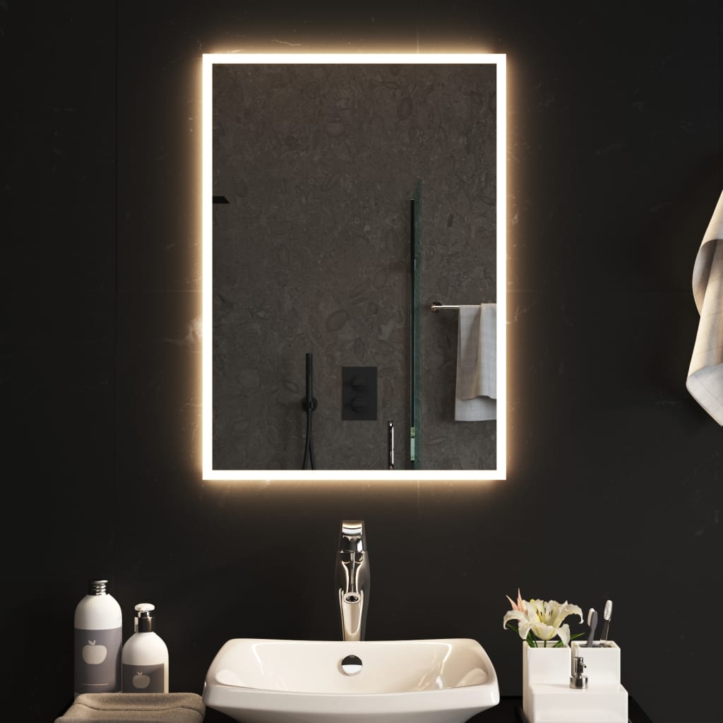 vidaXL Vonios kambario LED veidrodis, 50x70cm