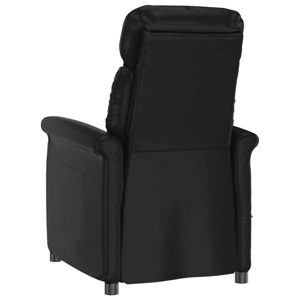 vidaXL Masažinis krėslas, juodos spalvos, dirbtinė oda
