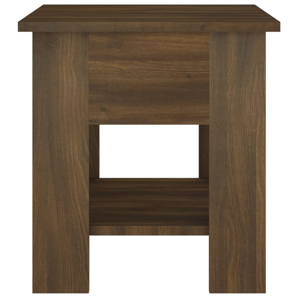 vidaXL Kavos staliukas, rudas ąžuolo, 40x40x42cm, apdirbta mediena