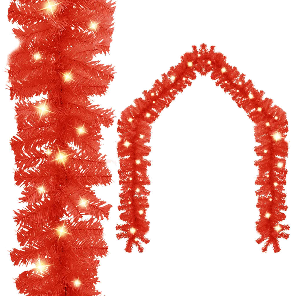 vidaXL Kalėdinė girlianda su LED lemputėmis, raudonos spalvos, 10m