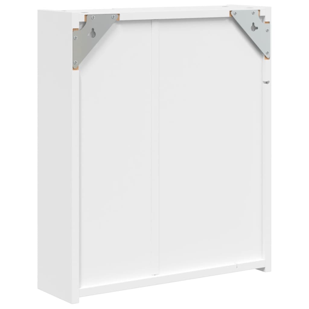 vidaXL Veidrodinė vonios kambario spintelė su LED, balta, 45x13x52cm
