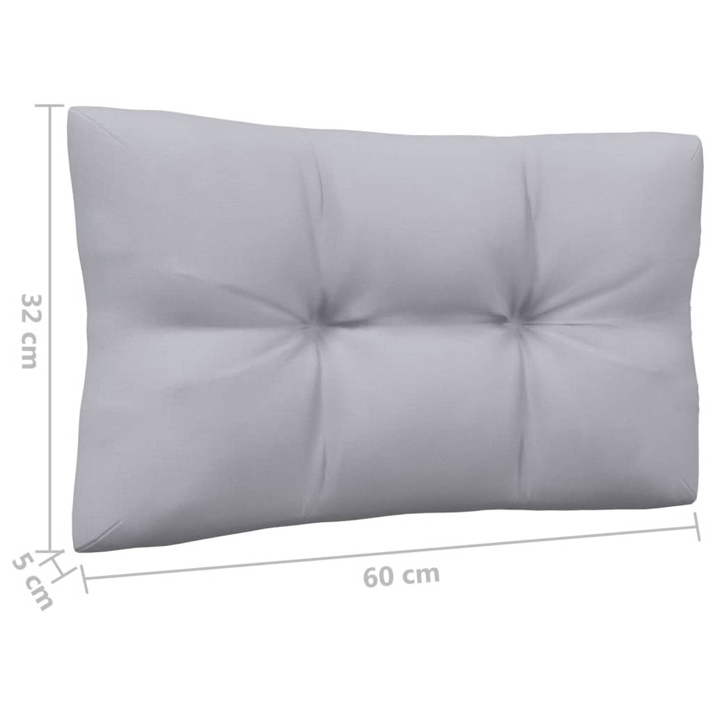 vidaXL Sodo komplektas su pilkomis pagalvėmis, 3 dalių, pušies masyvas