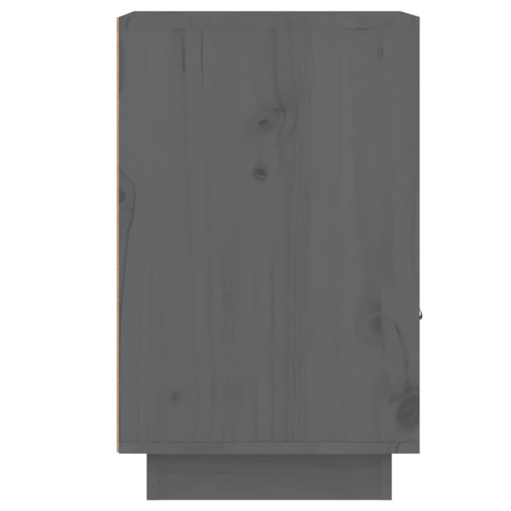 vidaXL Naktinė spintelė, pilka, 40x34x55cm, pušies medienos masyvas