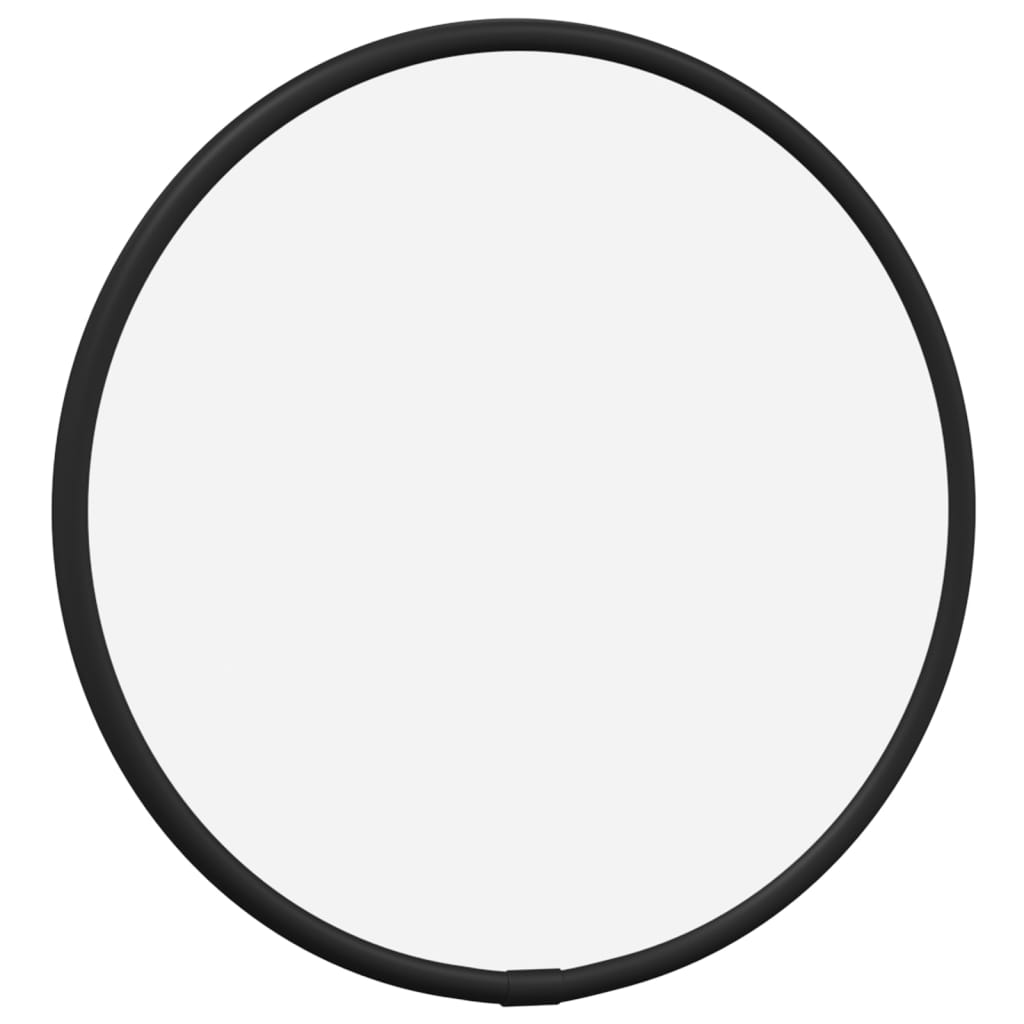 vidaXL Sieninis veidrodis, juodos spalvos, 20cm skersmens, apskritas