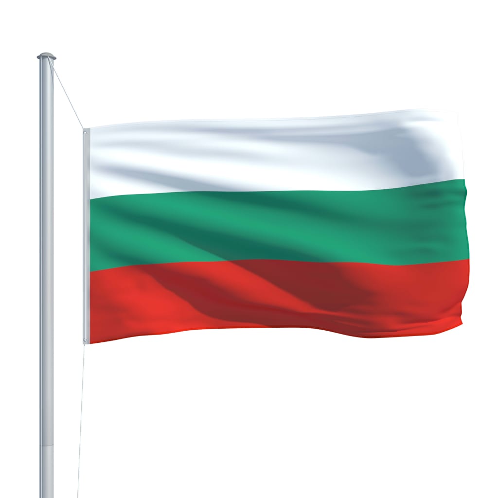 vidaXL Bulgarijos vėliava su stiebu, aliuminis, 6,2m