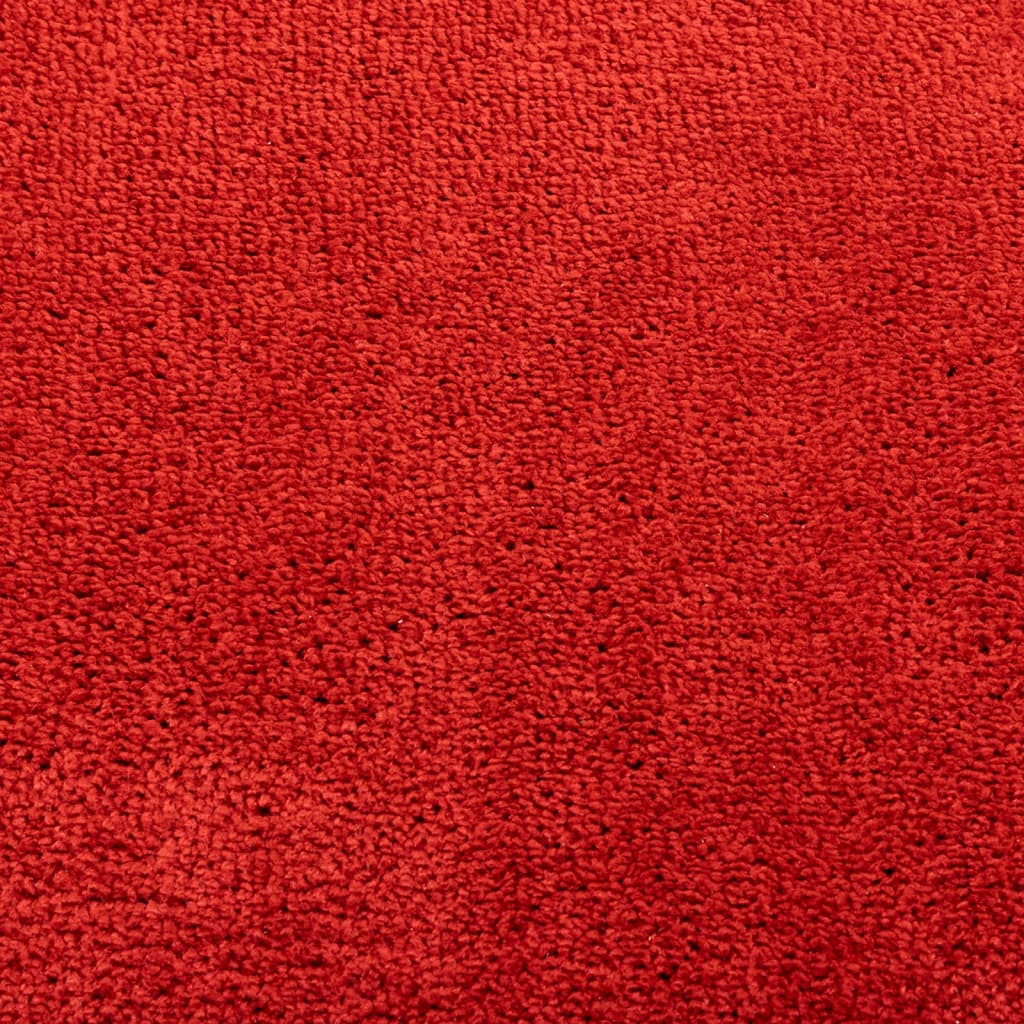 vidaXL Kilimas OVIEDO, raudonos spalvos, 240x240cm, trumpi šereliai
