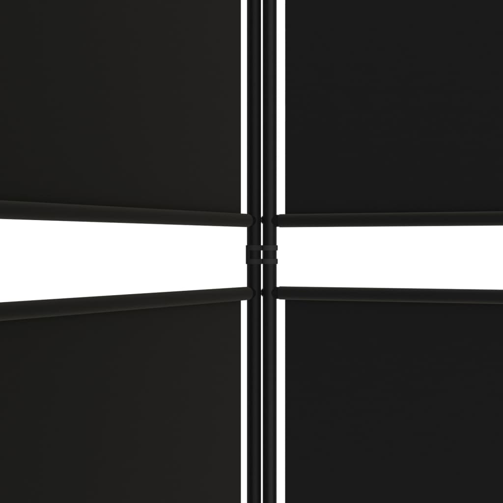 vidaXL Kambario pertvara, 4 dalių, juodos spalvos, 200x200cm, audinys