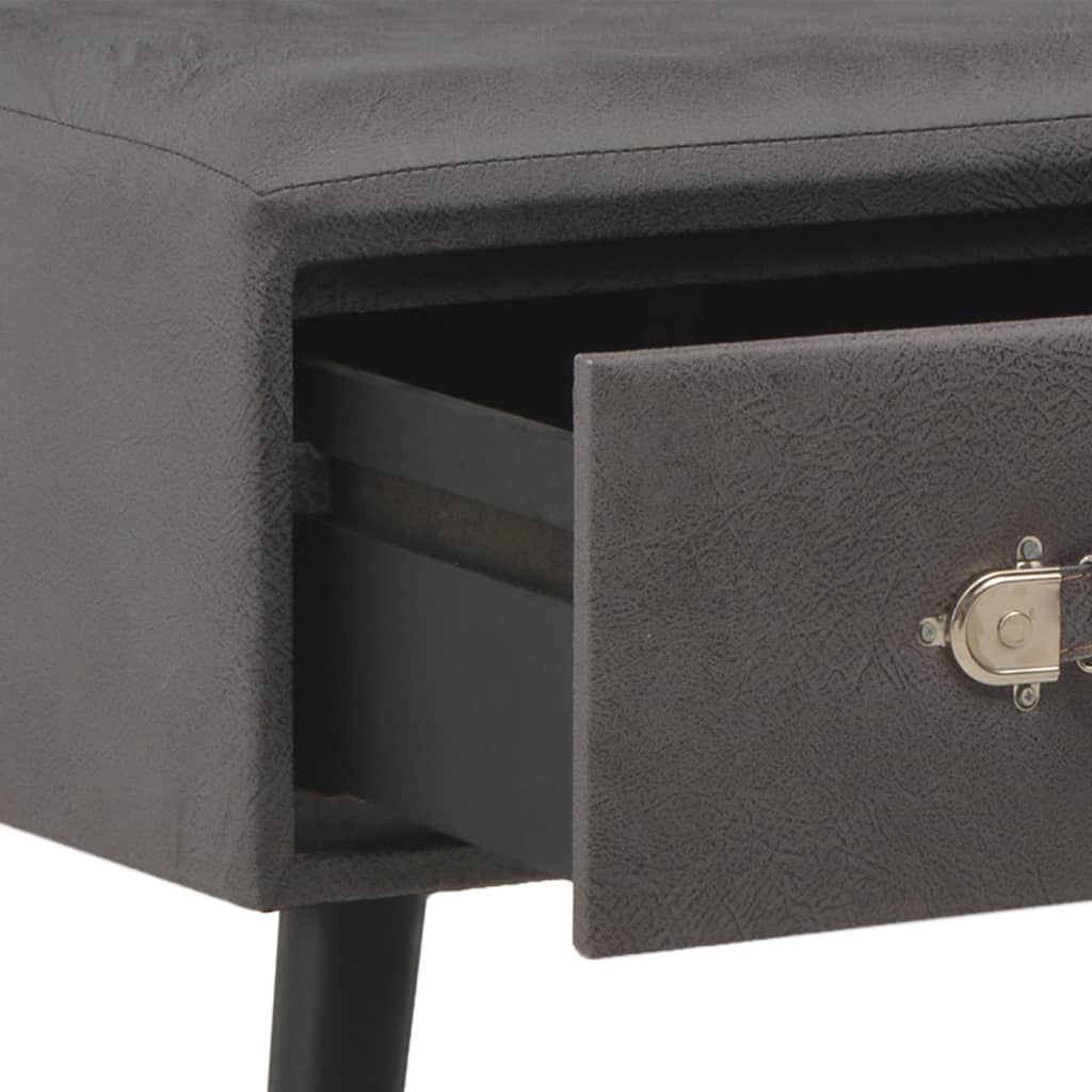 vidaXL Kavos staliukas, pilkos spalvos, 80x40x46 cm, dirbtinė oda