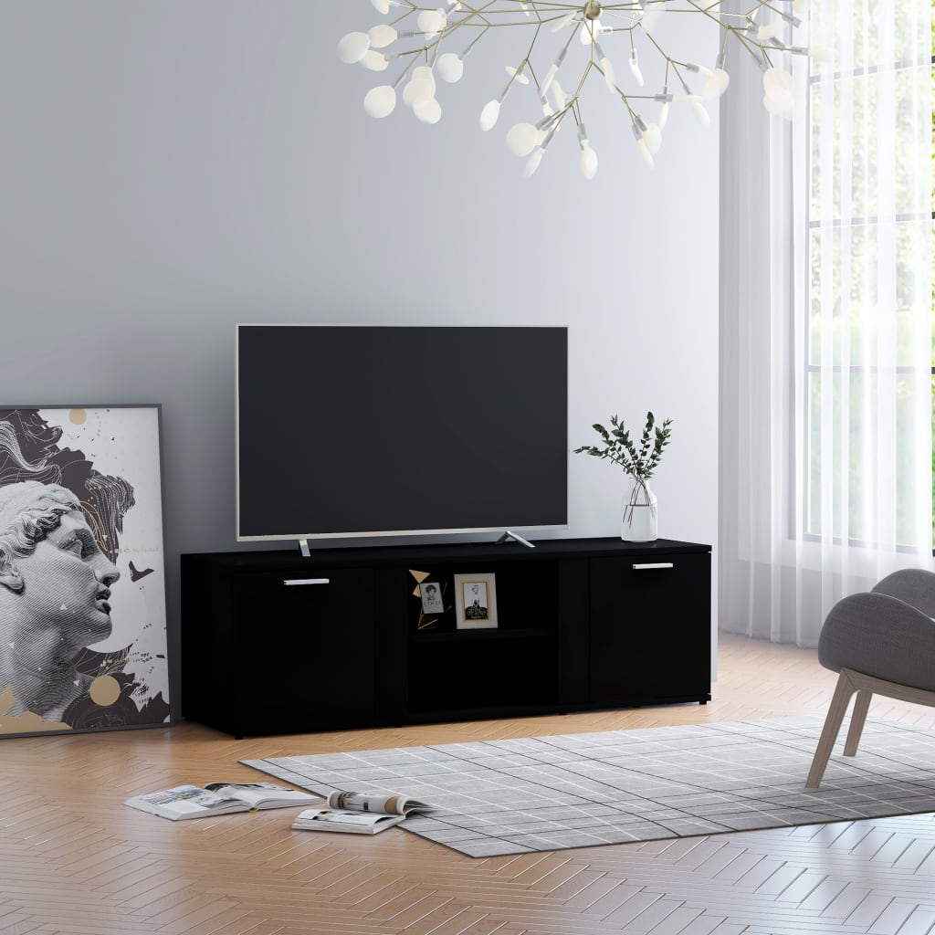vidaXL Televizoriaus spintelė, juodos spalvos, 120x34x37cm, MDP