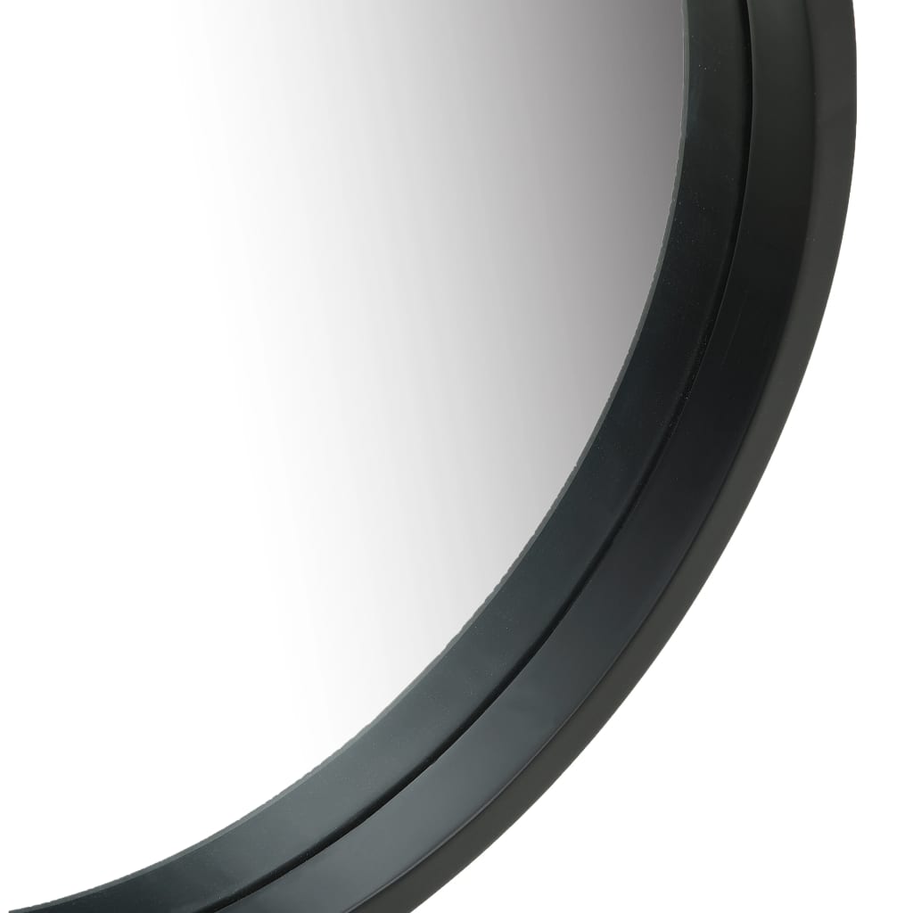 vidaXL Sieninis veidrodis su dirželiu, juodos spalvos, 50cm