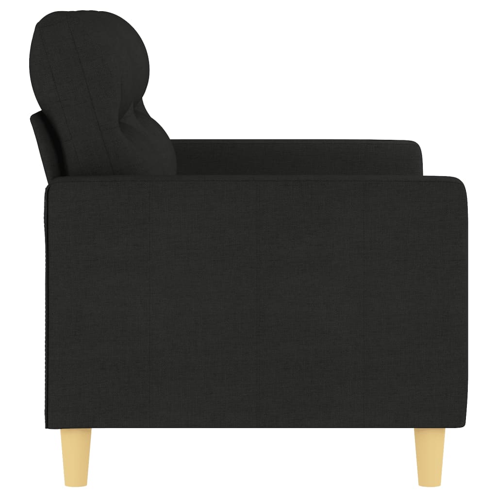 vidaXL Dvivietė sofa, juodos spalvos, 120cm, audinys