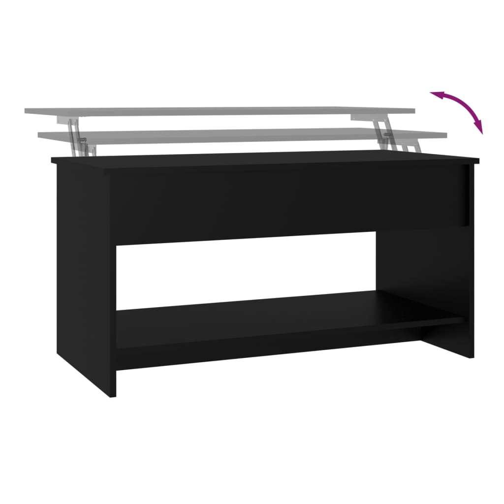 vidaXL Kavos staliukas, juodas, 102x50x52,5cm, apdirbta mediena