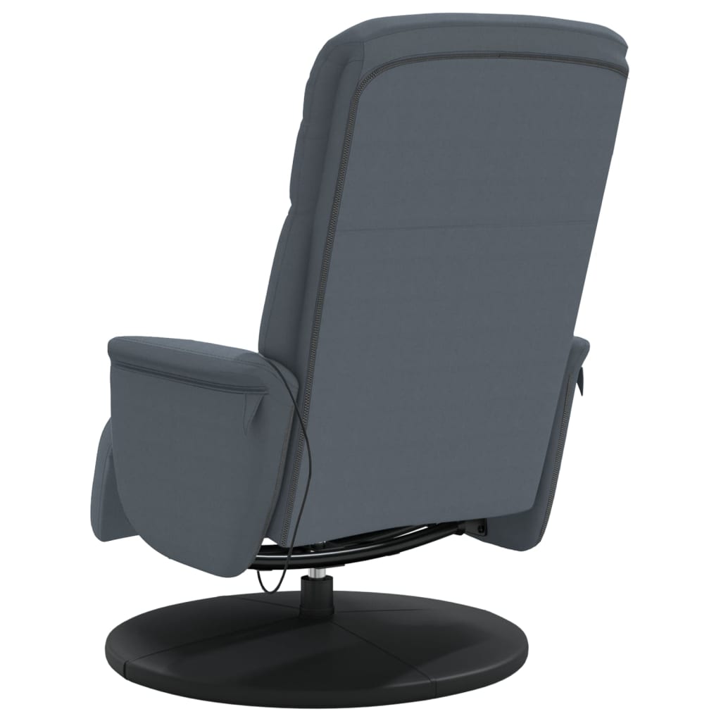 vidaXL Atlošiama masažinė kėdė su pakoja, tamsiai pilka, aksomas