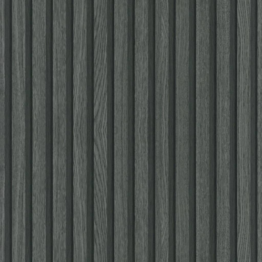 Noordwand Tapetai Botanica Wooden Slats, juodos ir pilkos spalvos
