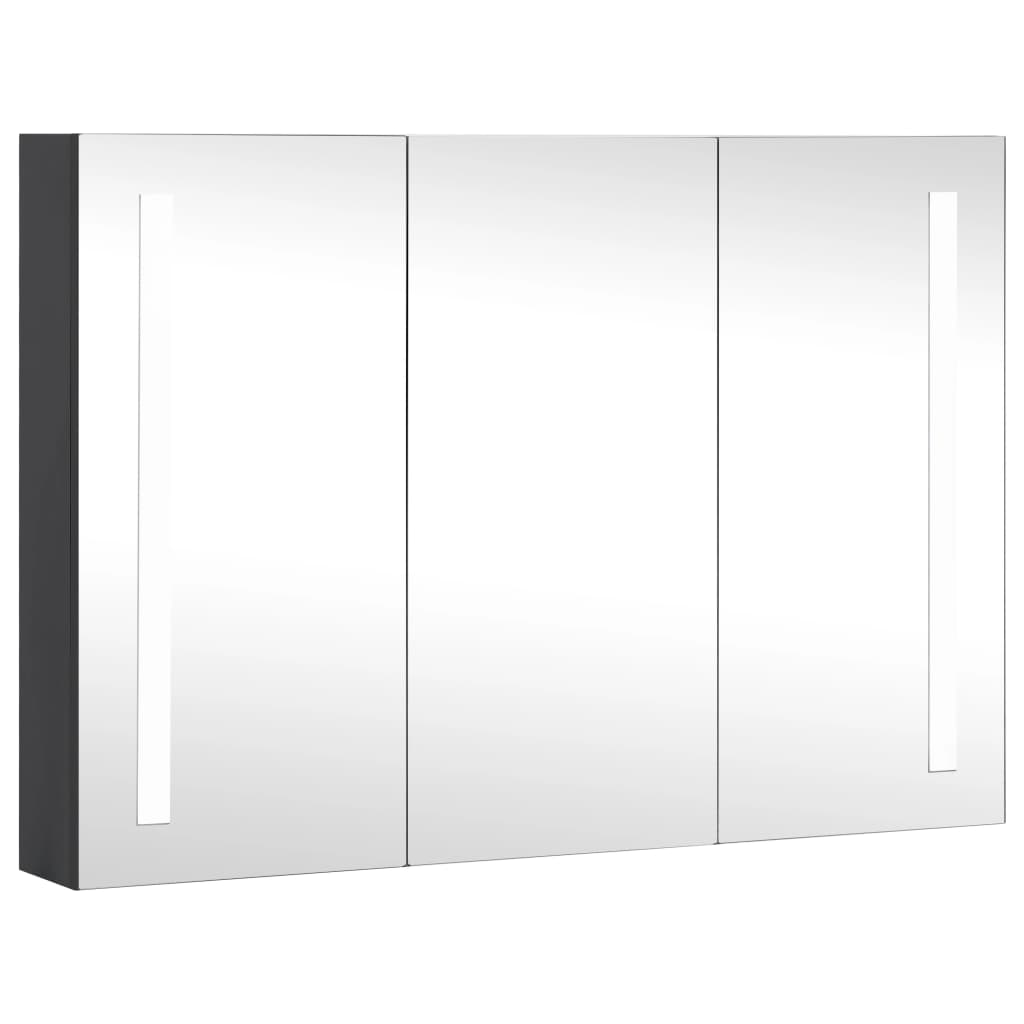 vidaXL Veidrodinė vonios spintelė su LED apšvietimu, 89x14x62cm