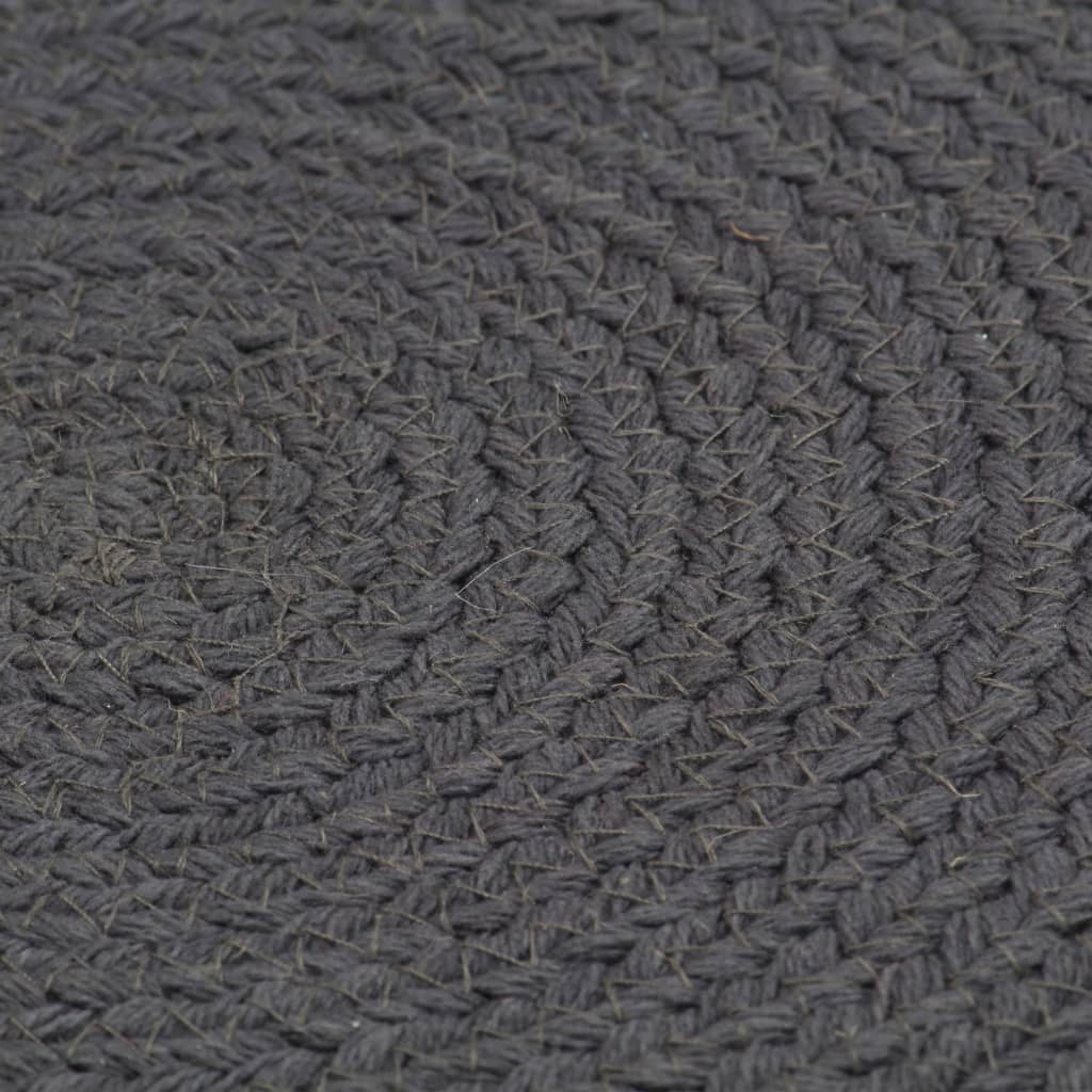 vidaXL Stalo kilimėliai, 6 vnt., tamsiai pilki, 38cm, medvilnė