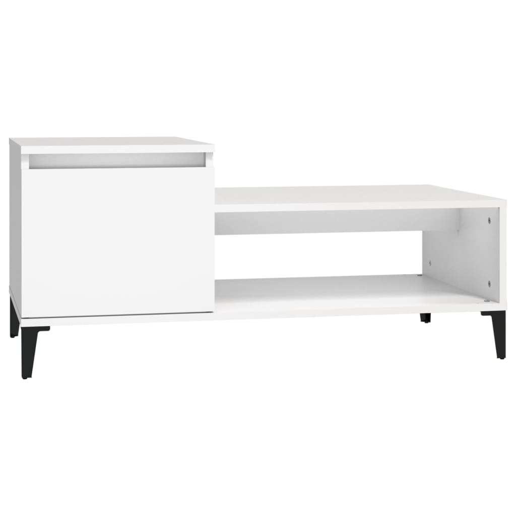 vidaXL Kavos staliukas, baltos spalvos, 100x50x45 cm, apdirbta mediena