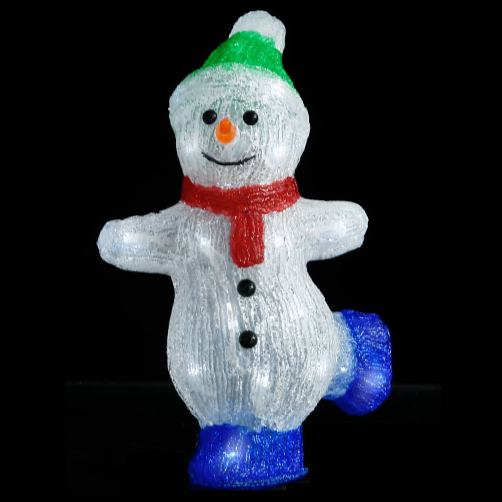 vidaXL Akrilinė kalėdinė LED dekoracija sniego senis, 30cm