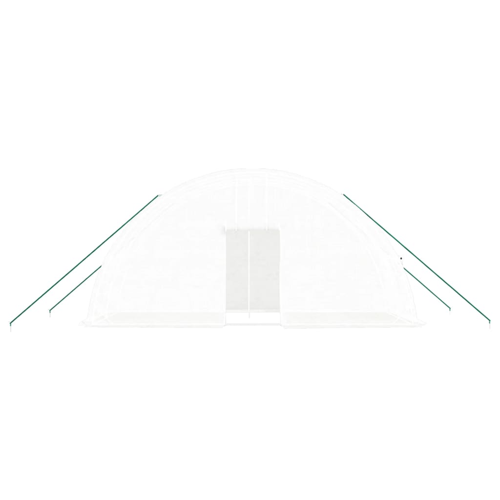 vidaXL Šiltnamis su plieno rėmu, baltos spalvos, 6x2x2,85m, 12m²