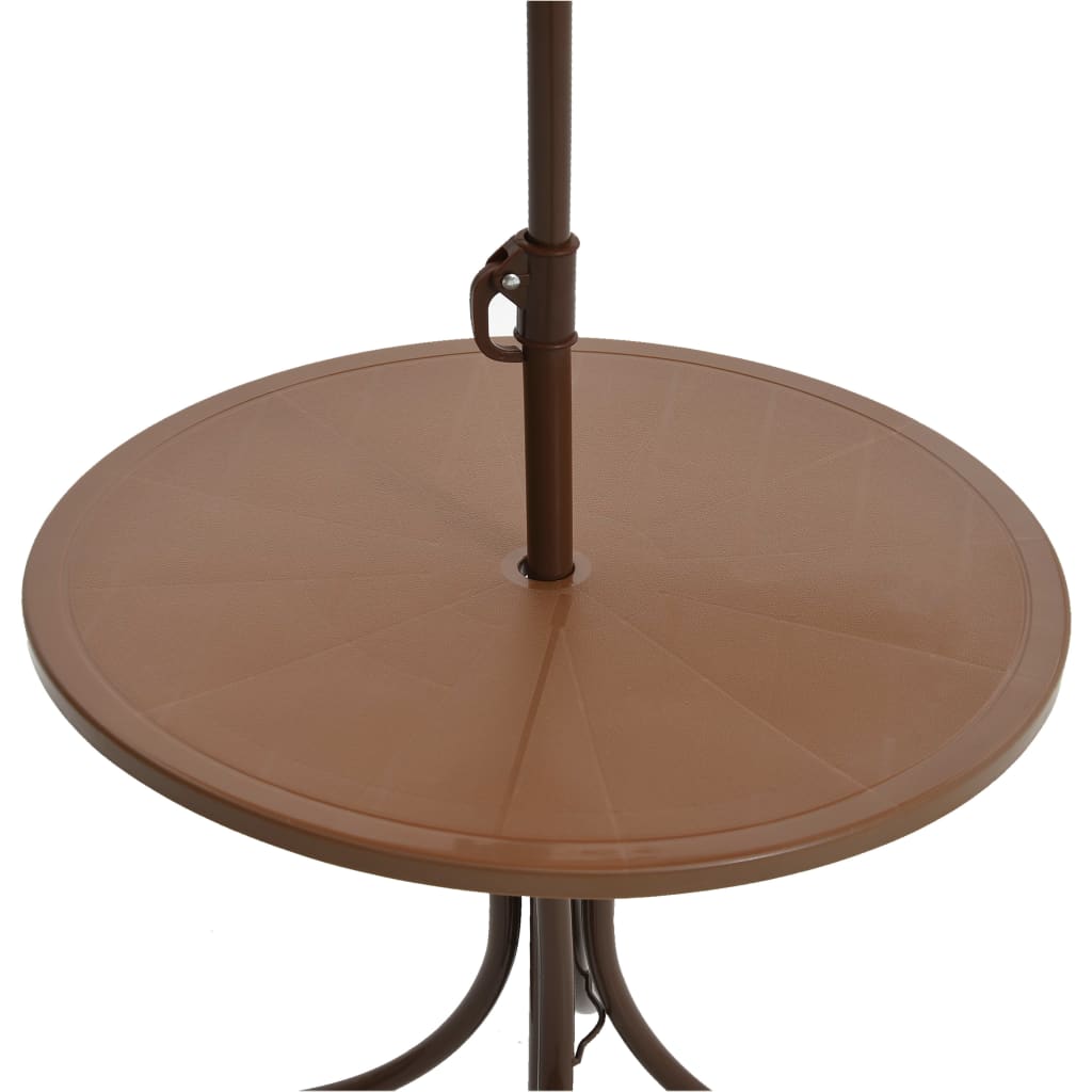 vidaXL Vaikiškas bistro baldų komplektas su skėčiu, 3 dalių, rudas