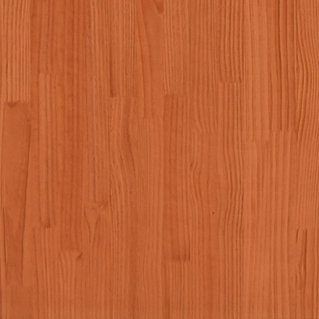 vidaXL Lovos rėmas, vaško rudas, 140x190cm, pušies medienos masyvas