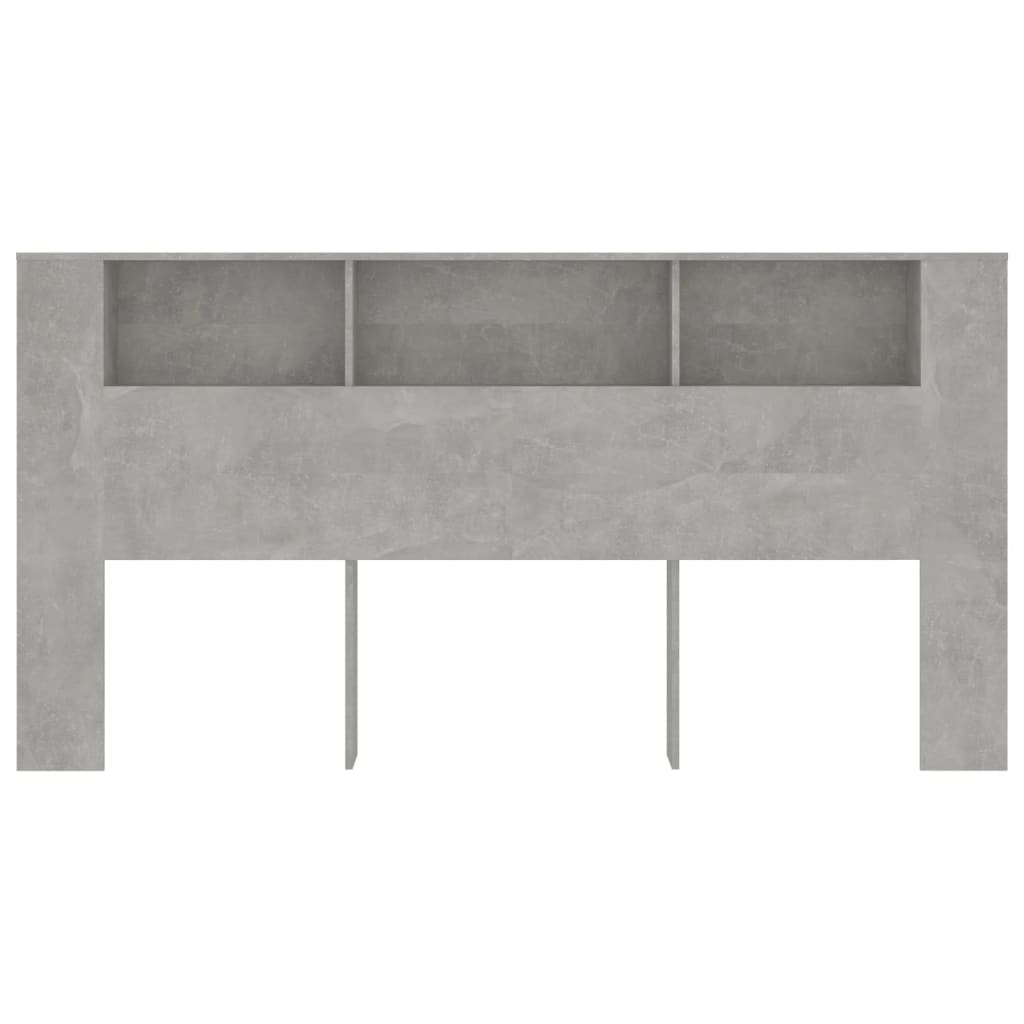 vidaXL Galvūgalis-spintelė, betono pilkos spalvos, 200x18,5x104,5cm