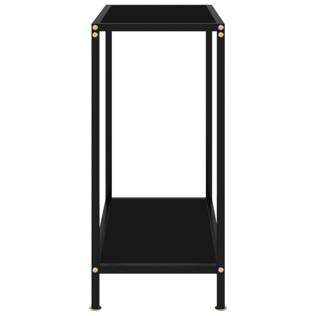 vidaXL Konsolinis staliukas, juodas, 60x35x75cm, grūdintas stiklas
