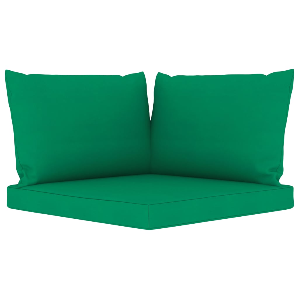 vidaXL Sodo poilsio komplektas su žaliomis pagalvėlėmis, 8 dalių