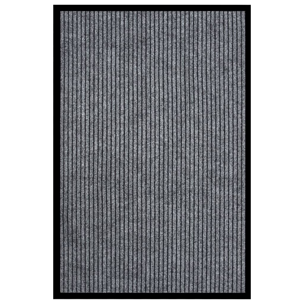 vidaXL Durų kilimėlis, pilkos spalvos, 80x120cm, dryžuotas
