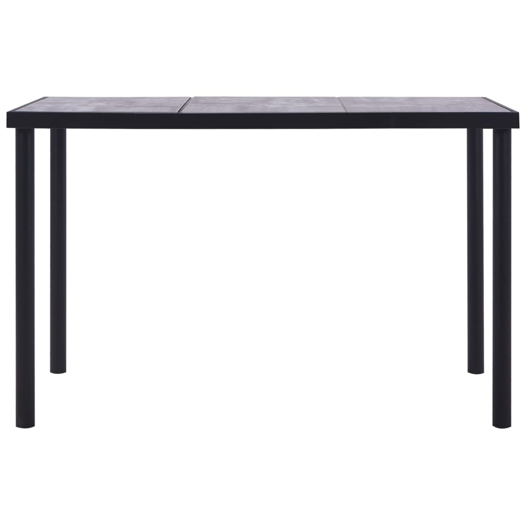 vidaXL Valgomojo stalas, juodas ir betono pilkas, 160x80x75cm, MDF