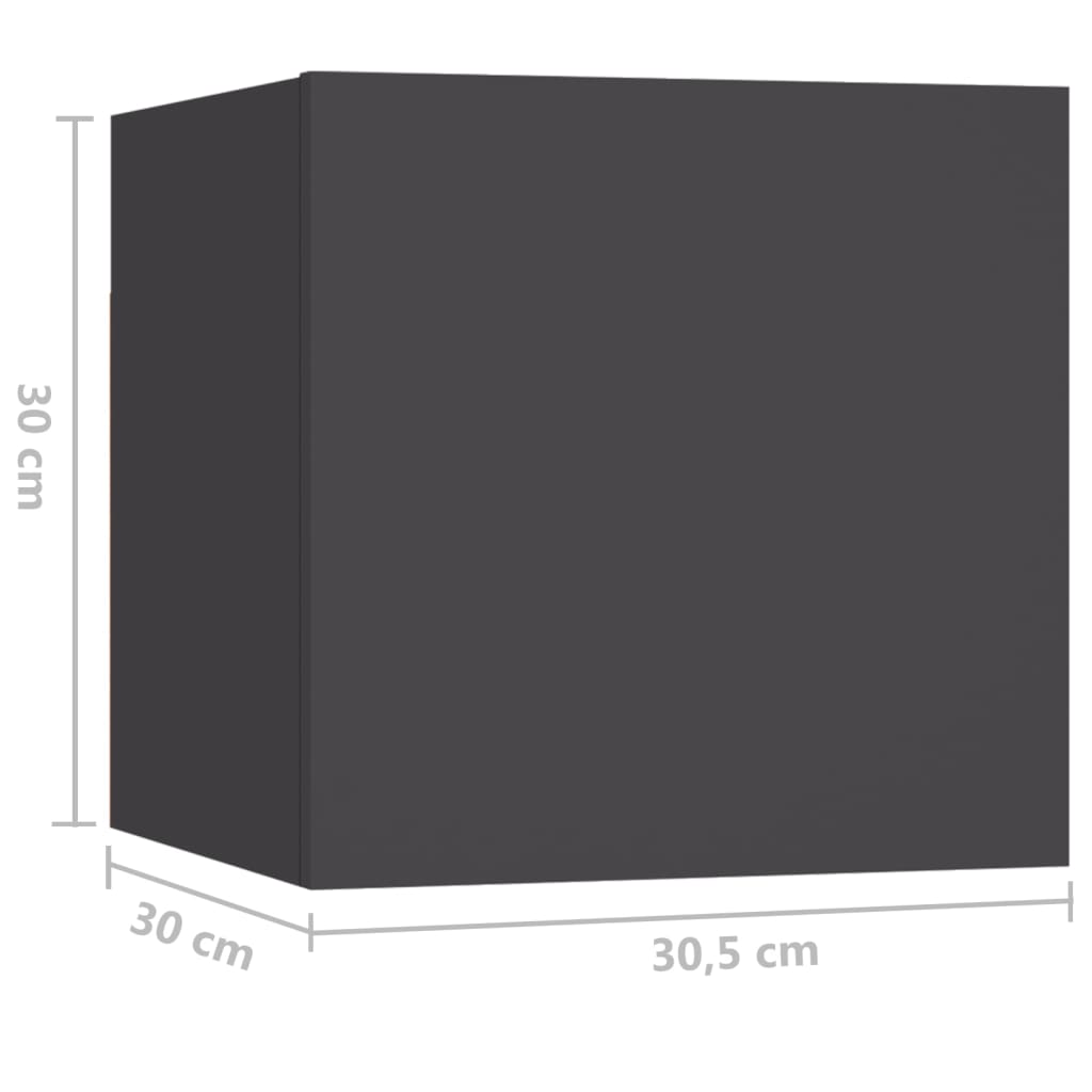 vidaXL Naktinės spintelės, 2vnt., pilkos, 30,5x30x30cm, MDP