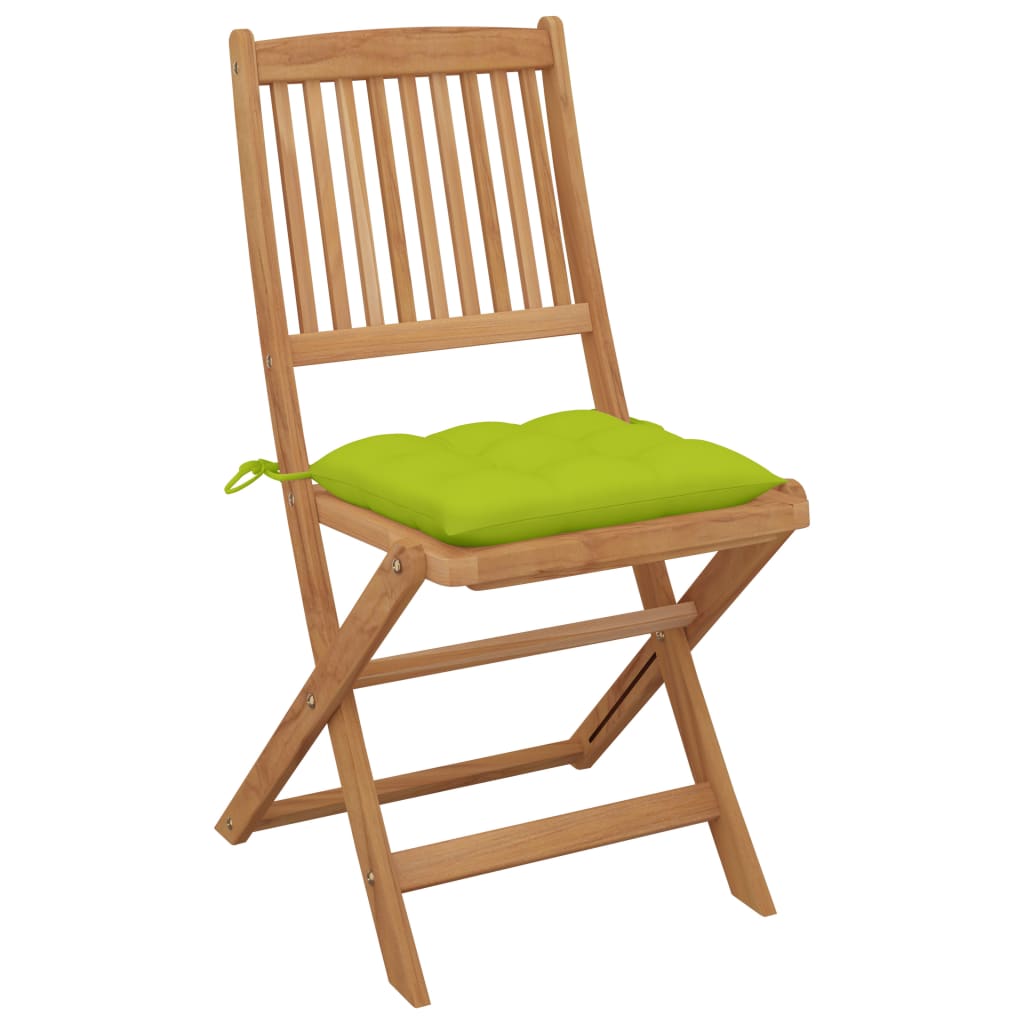 vidaXL Sulankstomos sodo kėdės su pagalvėmis, 4vnt., akacijos masyvas