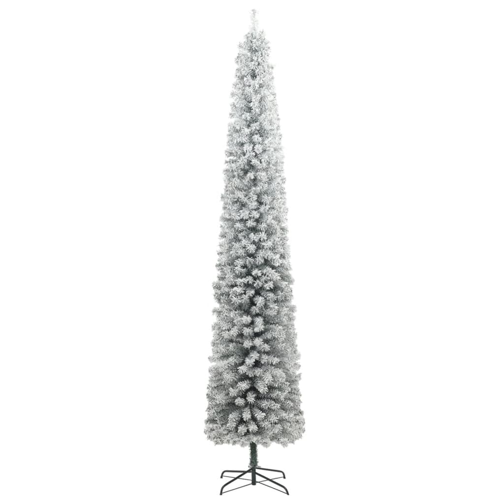 vidaXL Siaura Kalėdų eglutė su 300 LED lempučių ir sniegu, 300cm