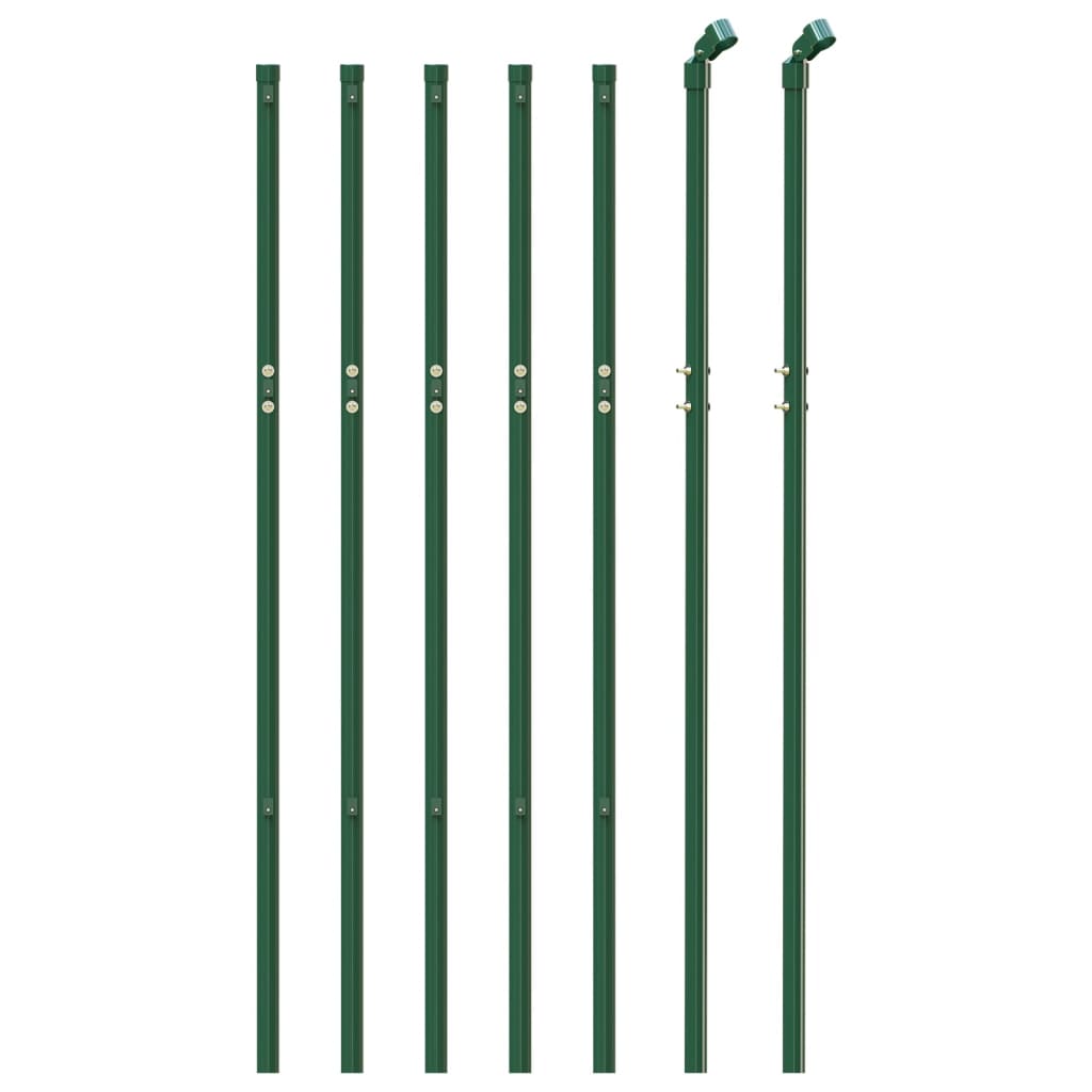 vidaXL Vielinė tinklinė tvora, žalia, 0,8x10m, galvanizuotas plienas