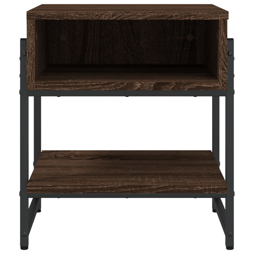 vidaXL Kavos staliukas, rudas ąžuolo, 40x40x45cm, apdirbta mediena