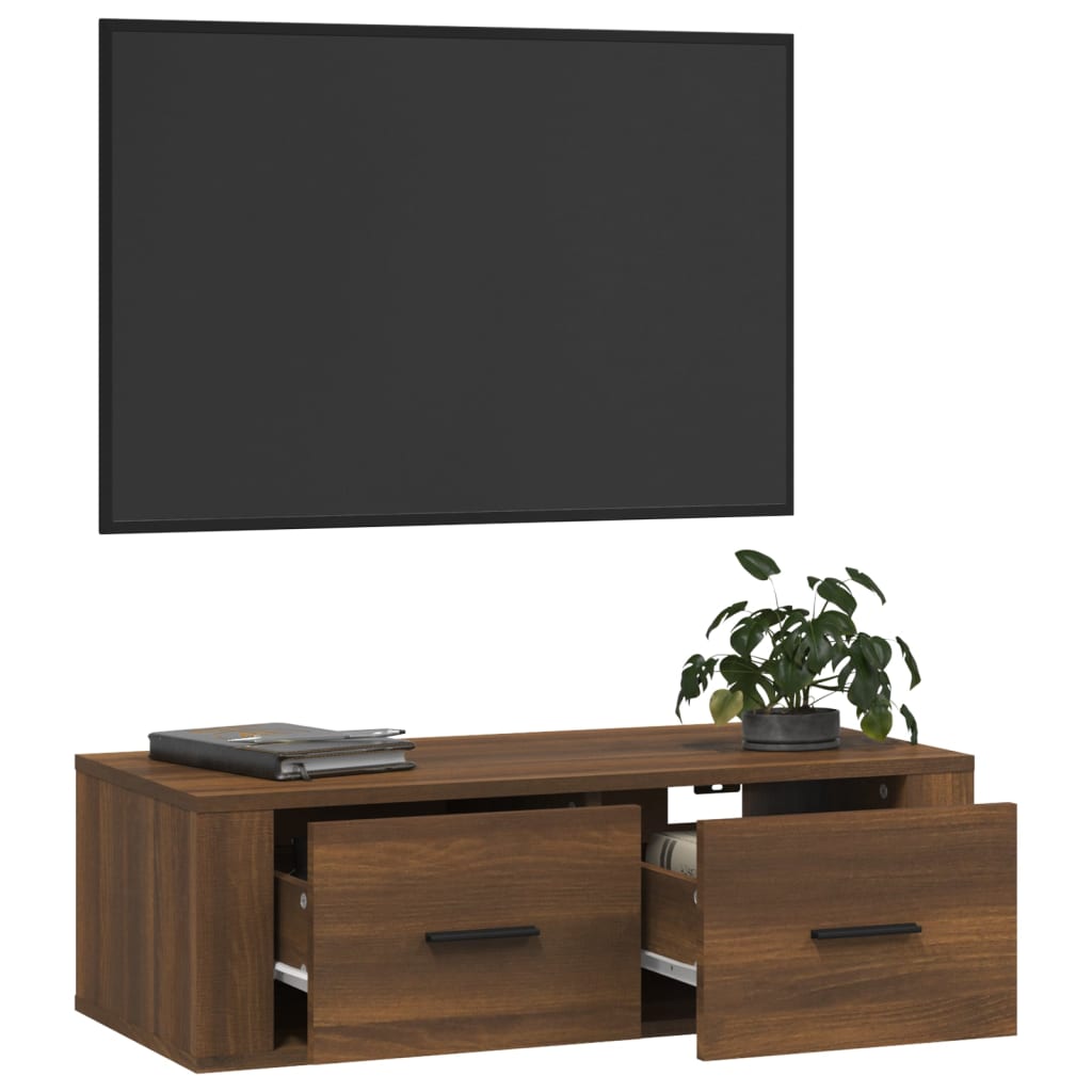 vidaXL Pakabinama TV spintelė, ruda ąžuolo, 80x36x25cm, mediena