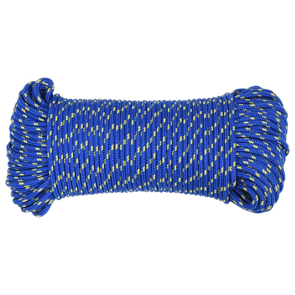vidaXL Valties virvė, mėlynos spalvos, 3mm, 100m, polipropilenas