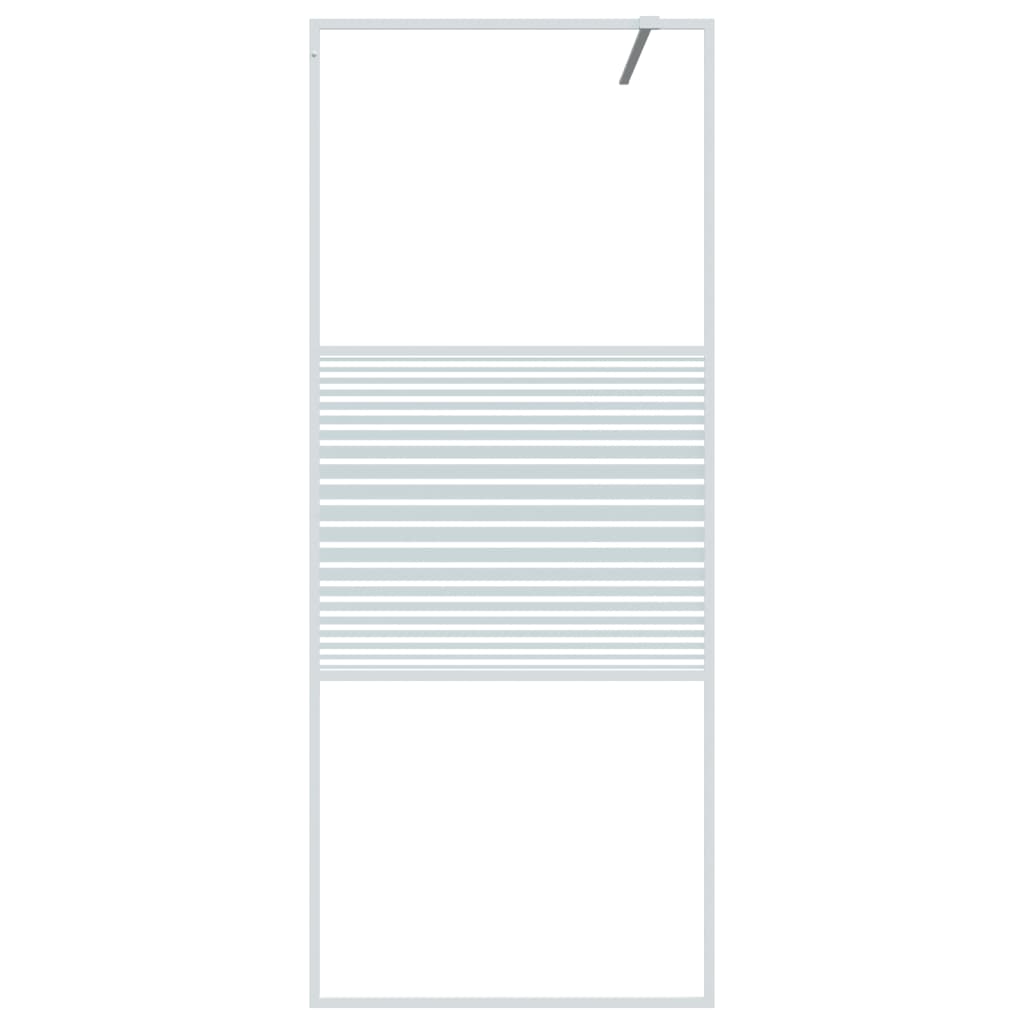 vidaXL Dušo sienelė, balta, 80x195cm, skaidrus ESG stiklas