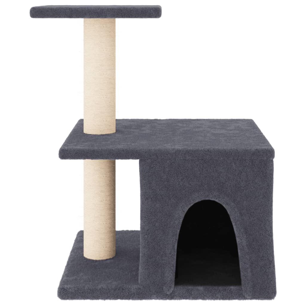 vidaXL Draskyklė katėms su stovais iš sizalio, tamsiai pilka, 48cm