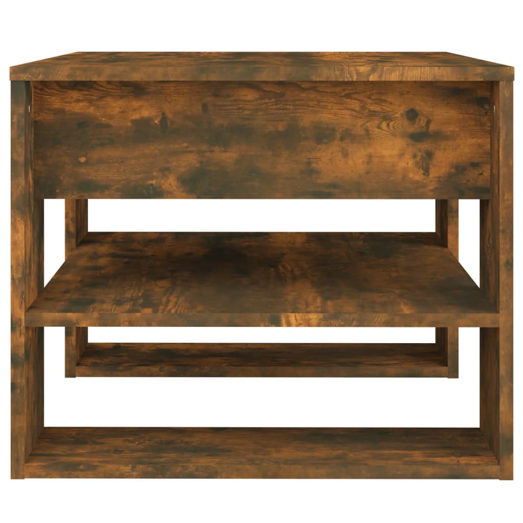vidaXL Kavos staliukas, dūminio ąžuolo, 55,5x55x45cm, apdirbta mediena