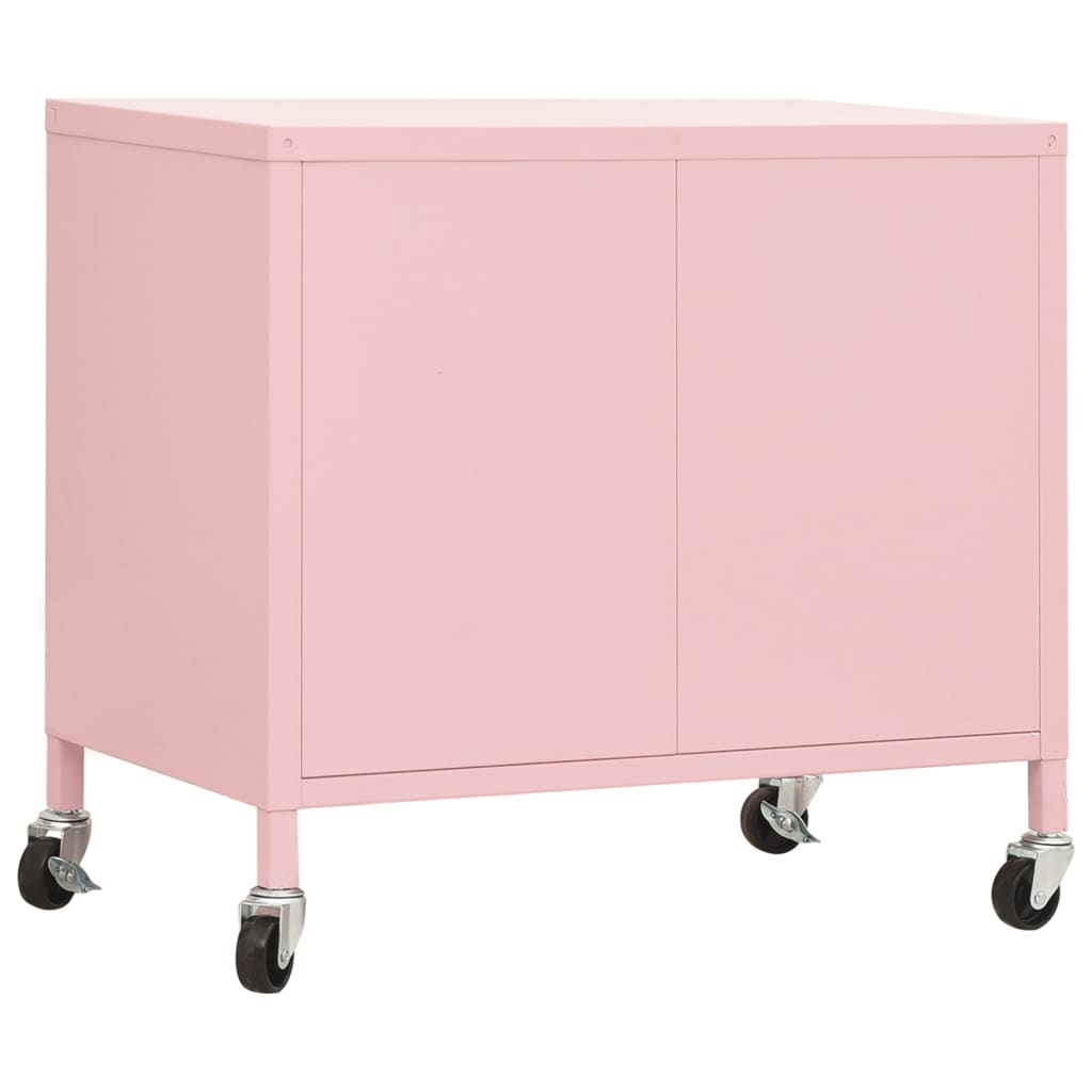 vidaXL Sandėliavimo spintelė, rožinės spalvos, 60x35x56cm, plienas