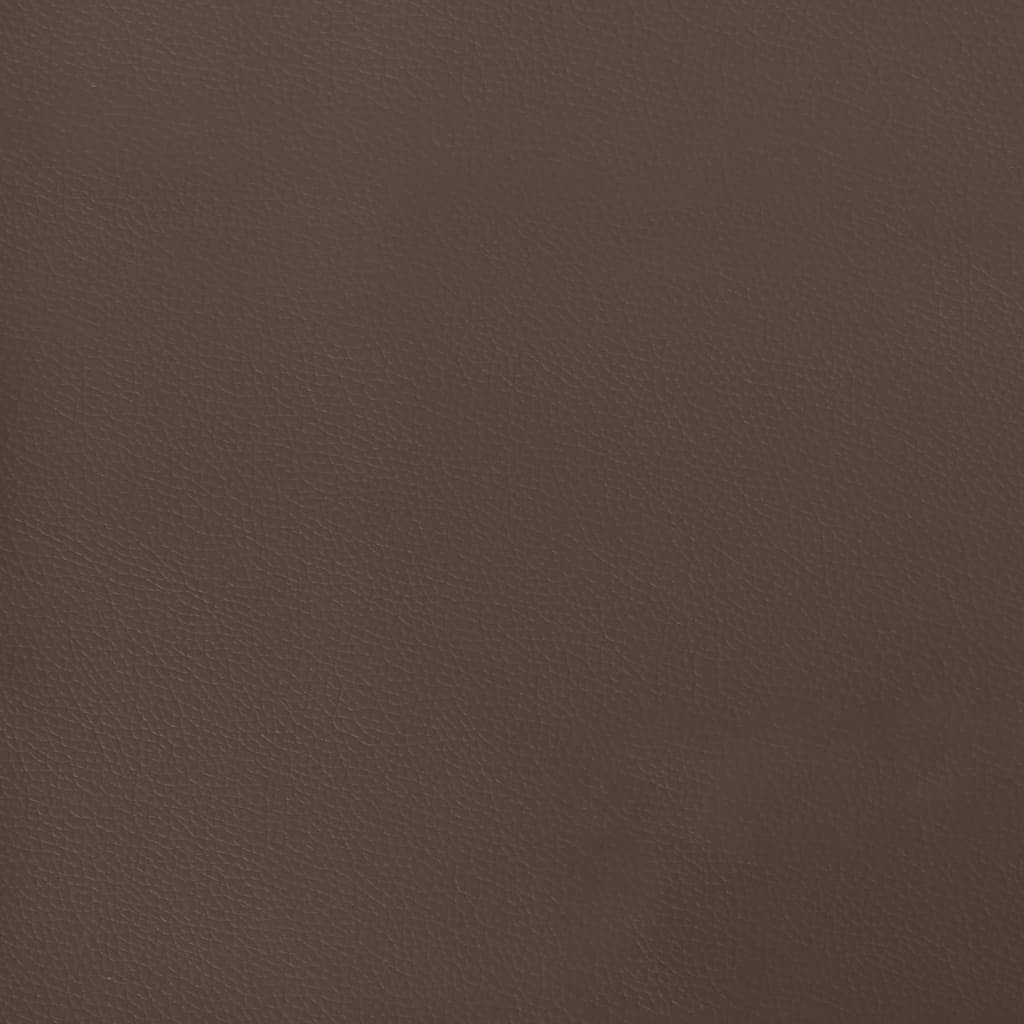 vidaXL Galvūgalis su auselėmis, rudas, 147x16x118/128cm, dirbtinė oda